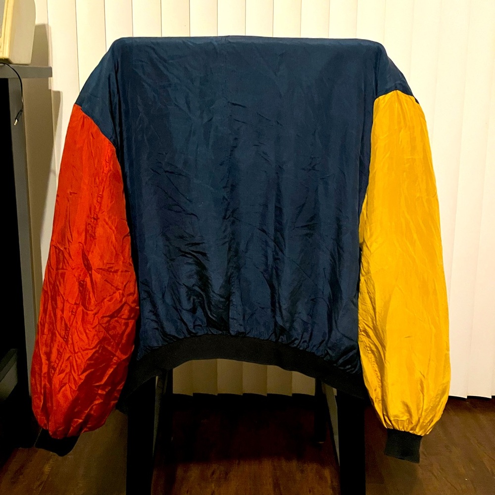 Vintage Silk Varsity Bomber Jacket